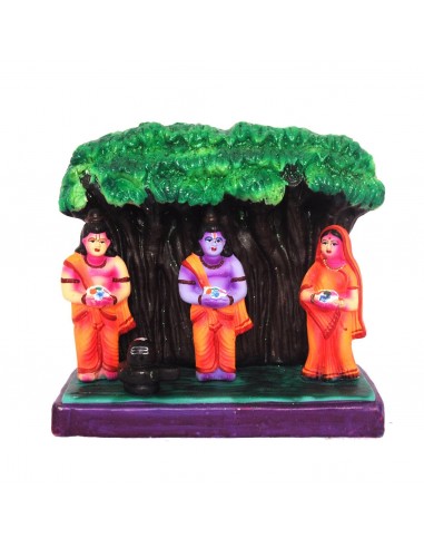 Rama & Sita - Worshiping A Lingam - 8"