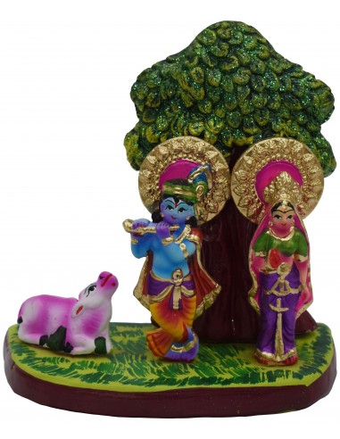 Radha Krishna With Tree - 7.5"