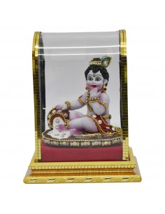 Krishna With Butter Pot small (Glass) - 6.5"