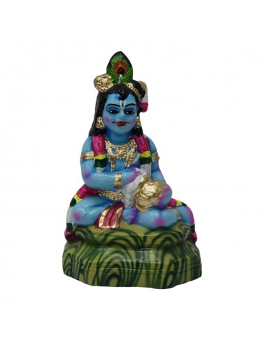 Seated Krishna With Butter Pot (Big) - 9.5"